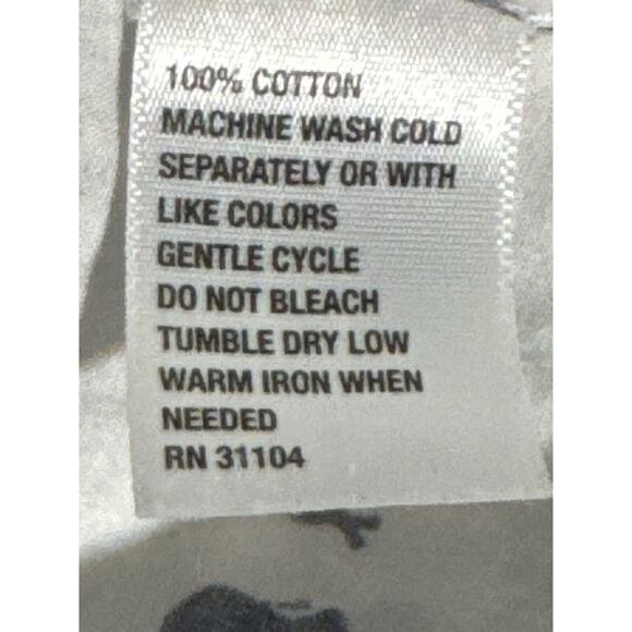 Crown & Ivy Womens Elephant Print Cotton Button-Down Shirt Large - Picture 6 of 6